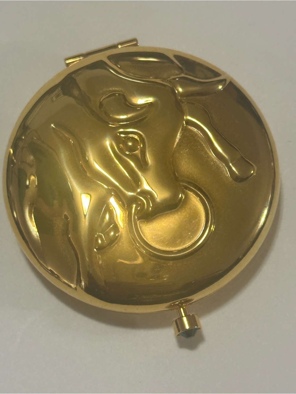 Estee Lauder Gold Bull-Relief Compact Mirror